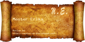 Mester Erika névjegykártya